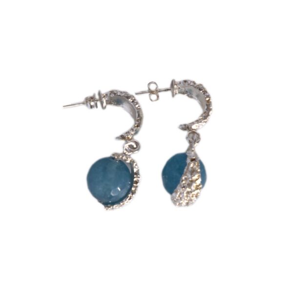 Sucibatu silver earrings blue calcedony